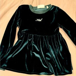 Kith size 5 velvet hunter green dress or shirt .